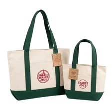 Trader Joe’s Canvas Tote Bag SET | Large Green + Mini Green | New w/ Tags