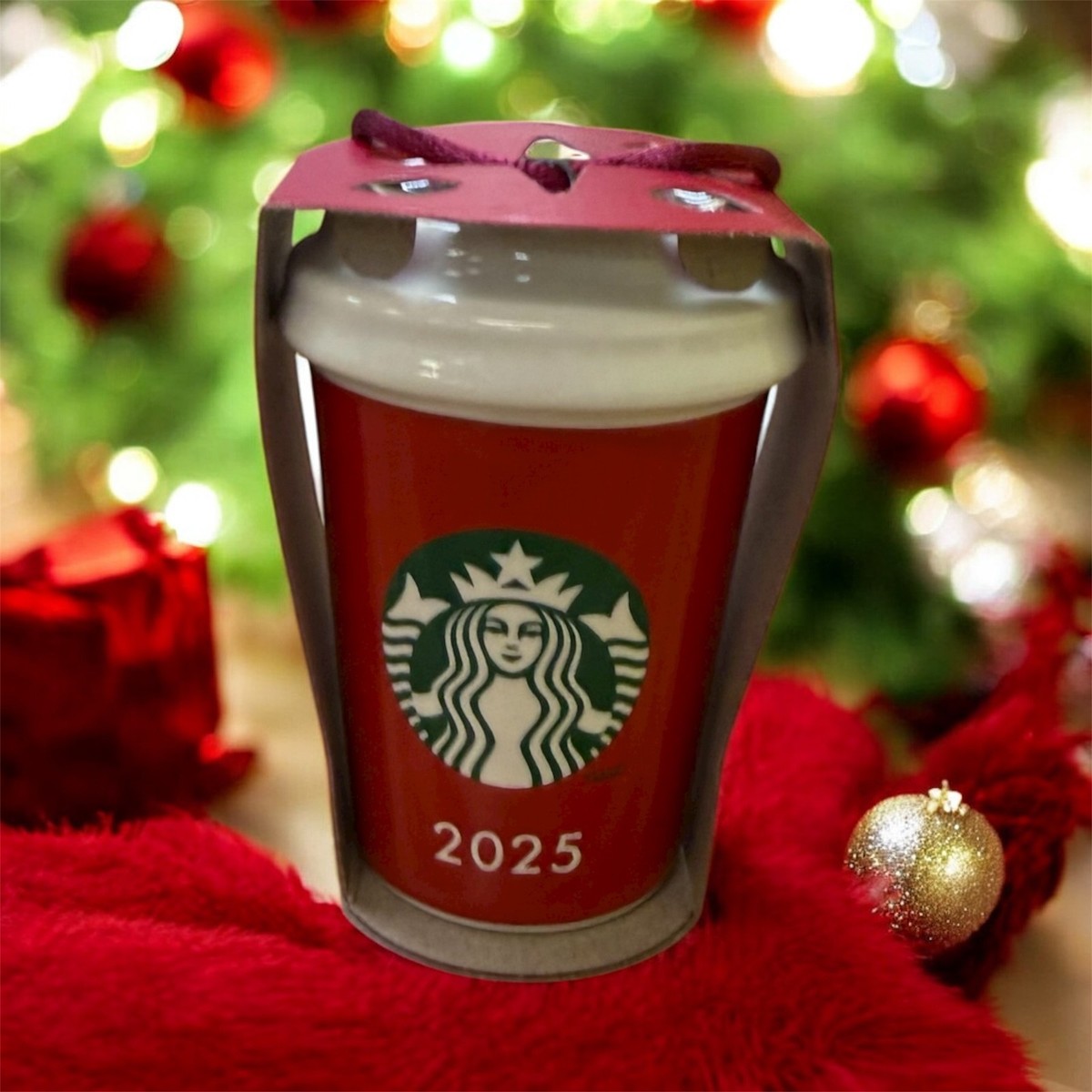 NEW 2025 STARBUCKS RED CUP CHRISTMAS ORNAMENT - NWT | eBay