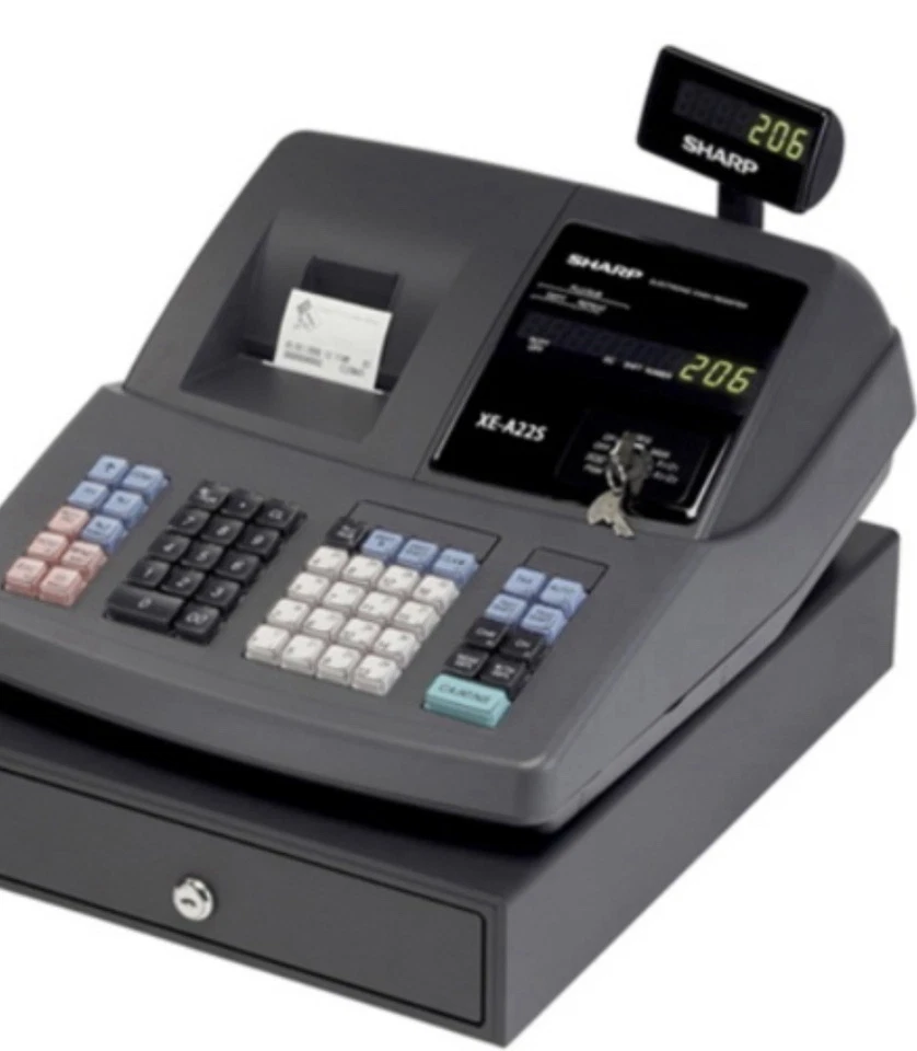 Caja registradora electrónica Sharp XE-A22S impresión térmica enciende funcionando con llaves Foto 2 de 4