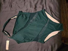 womens one piece one strap Caselin bathing suit emerald green 2xl