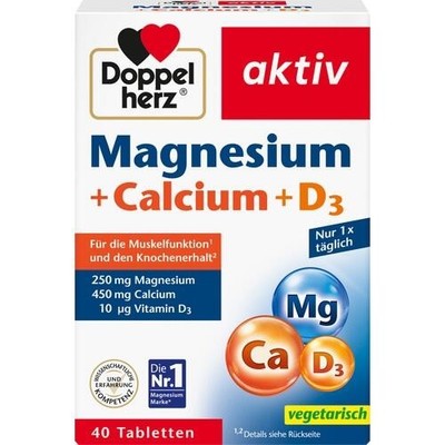 DOPPELHERZ Magnesium+Calcium+D3 Tabletten 40 St. PZN 01922316
