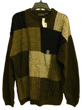 New With Tag Van Heusen Men's Brown Multicolor Block Pattern Sweater Size XL