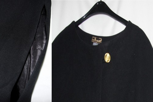 Glööckler - Cape in Größe 46 - schwarz mit Futter und Goldknopf - Bild 4 von 7