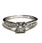 10k white gold .50ct I2 H diamond Illusion head engagement ring 2.3g ladies 7.25 — photo 1