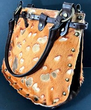 Borsa a mano MAURIZIO TAIUTI pelle di vitello con capelli pelle italiana macchie metalliche usata in ottime condizioni