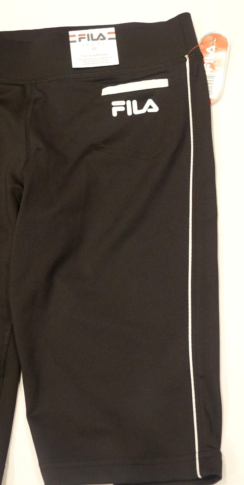 Bermuda donna Fila XS nero sport endurance pantaloncini elasticizzati aderente body skimming