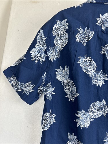 New Sportscraft Men’s S Collared Short Sleeve Casual Shirt Blue Pineapple Print - Picture 11 of 15
