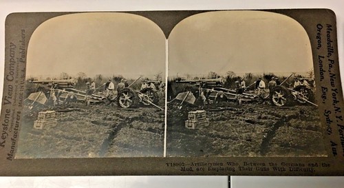 KEYSTONE . STEREOVIEW CARDS. WW1 ARTILLERY GUN - Picture 2 of 3