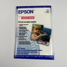 Epson S041134 Photo Paper 4" X 6" 20 Sheets Ink Jet Stylus Digital Snap Color