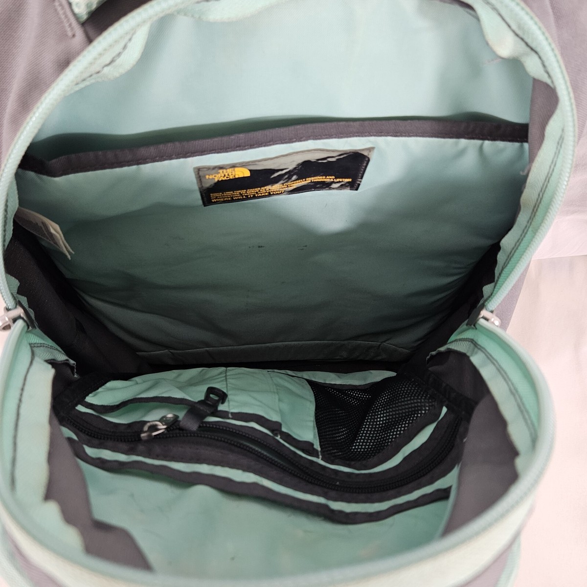 The North Face Backpack Jester Teal Mint Gray Book Bag 