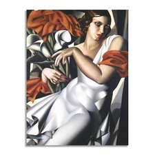 Quadro stampa su tela con vernice effetto dipinto - Tamara de Lempicka