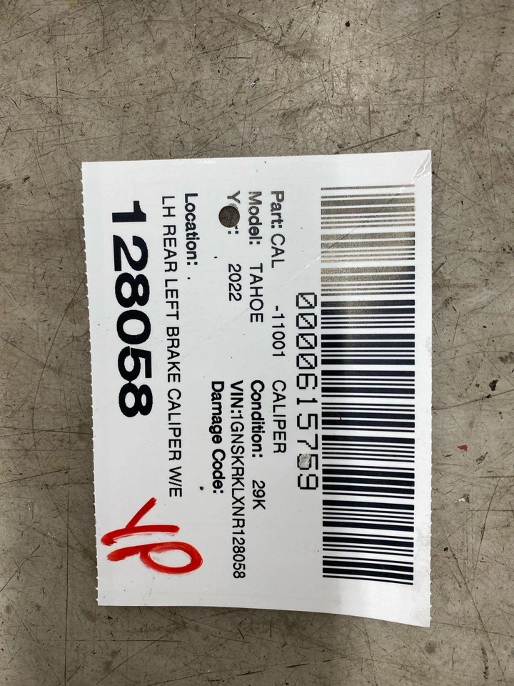 PINZA DE FRENO TRASERA IZQUIERDA CHEVY TAHOE 2021-2024 CON ACTUADOR DE FRENO DE ESTACIONAMIENTO ELÉCTRICO Foto 2 de 4