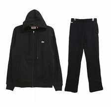 LACOSTE Men's Fashion Sports Hooded Jacket Jogging Pants Tracksuit 2pcs Black