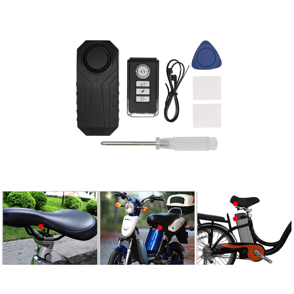 Fosmon Wireless Motorcycle Alarm - 113dB Vibration Anti-Theft Security System With Remote