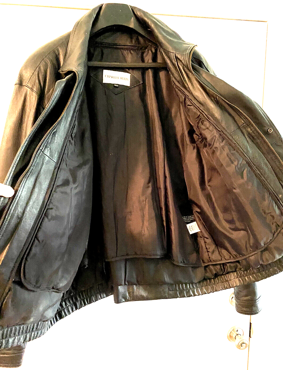 CHARLES KLEIN レザーコート 古着 ブラック CHARLES KLEIN レザーコート 古着 ブラック Charles Klein Men's