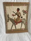 Antique Egyptian Revival Appliqué Hand Woven Textile Wall Hanging Tapestry 20x16