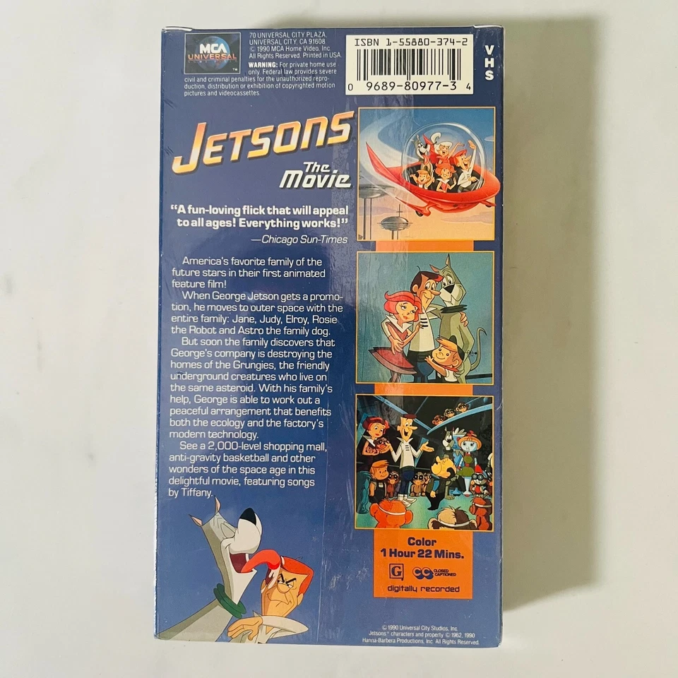 VHS Lot of 3 Sealed Cartoon Classics - Flintstones - Jetsons - Hanna-Barbera - Image 4 of 4