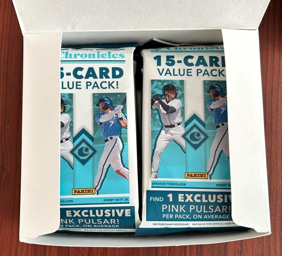 2022 Panini Chronicles Baseball 15 Card Jumbo Value Pack Box -  12 SEALED Packs - Image 3 of 3