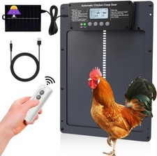 Automatic Chicken Coop Door LCD Solar Battery Powered Timer Light Remote Control