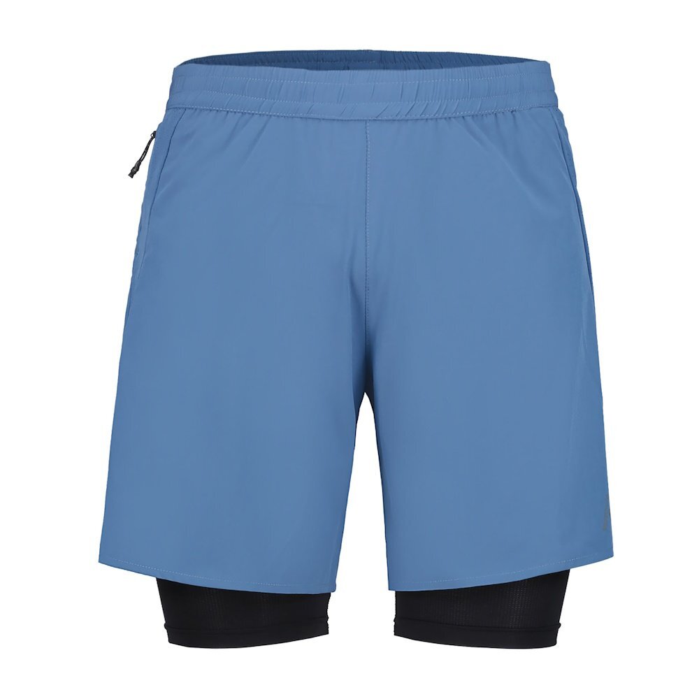Short 2 en 1 de running homme Rukka Maaninka bleu en tissu technique