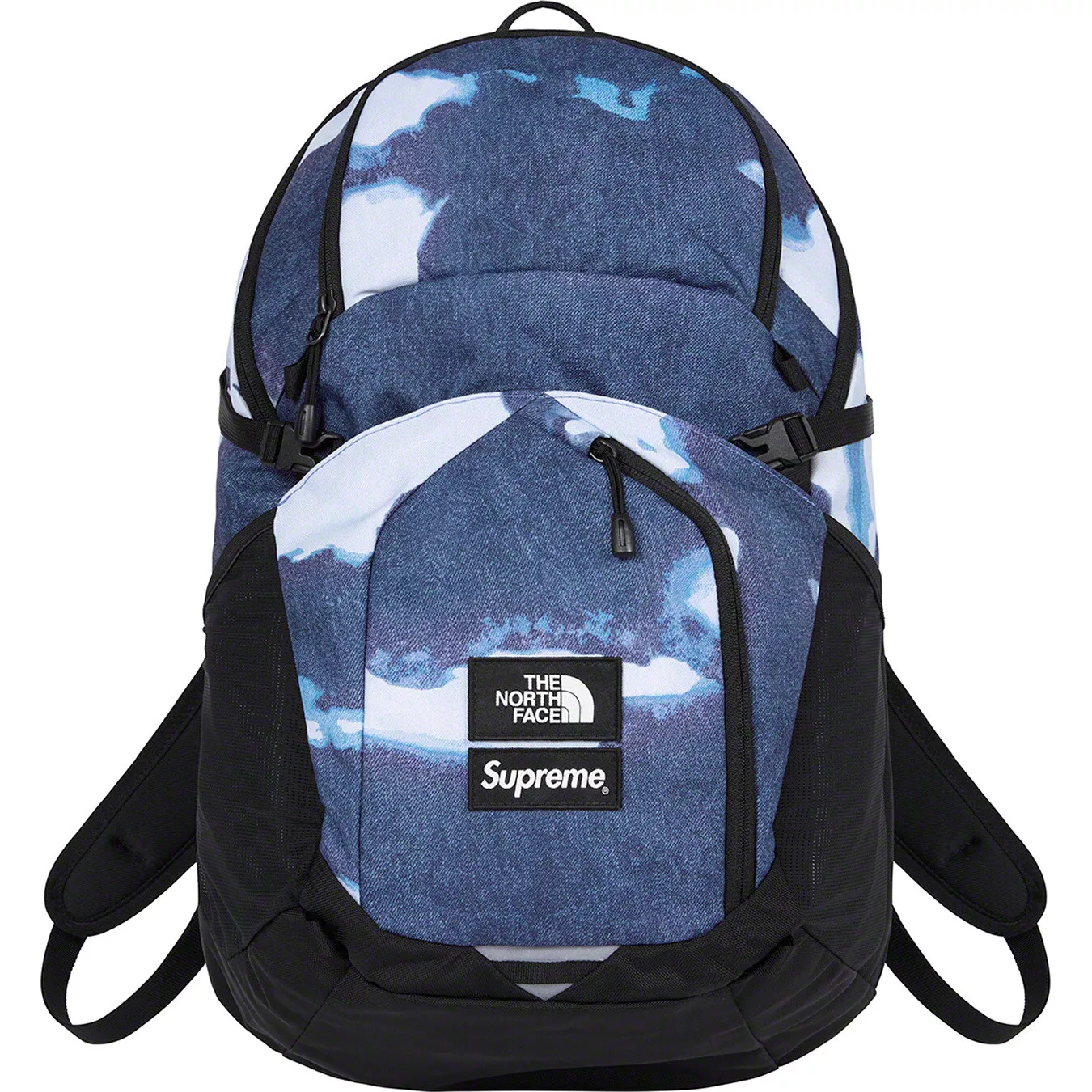 SAC À DOS IMPRIMÉ POCONO SUPREME X THE NORTH FACE BLANCHI DENIM IMPRIMÉ POCONO BLEU INDIGO NEUF