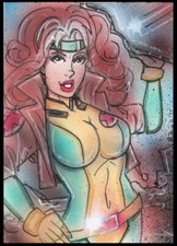 Marvel X-Men ROGUE Sketch Card Painting by Bianca Thompson