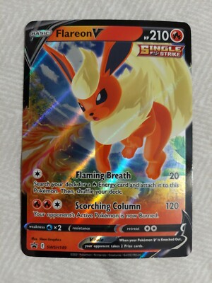 Flareon V SWSH149 NM Full Art Promo Rare Pokemon Card | eBay