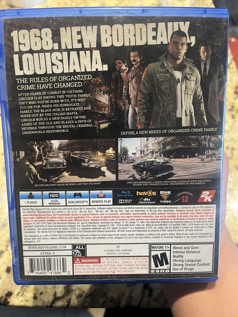 (未使用･未開封品)Mafia III (PS4) Amazon.com: Mafia III - PlayStation 4 : Take 2 Interactive