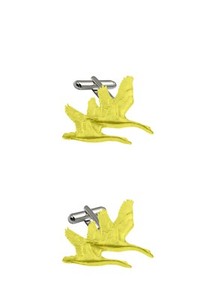 Authentic B9 Swans English chrome gold plated Pewter Cufflinks suit