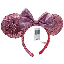 Disney Parks Light Purple Pink Sequins Headband Minnie Mickey Mouse Ears Gift
