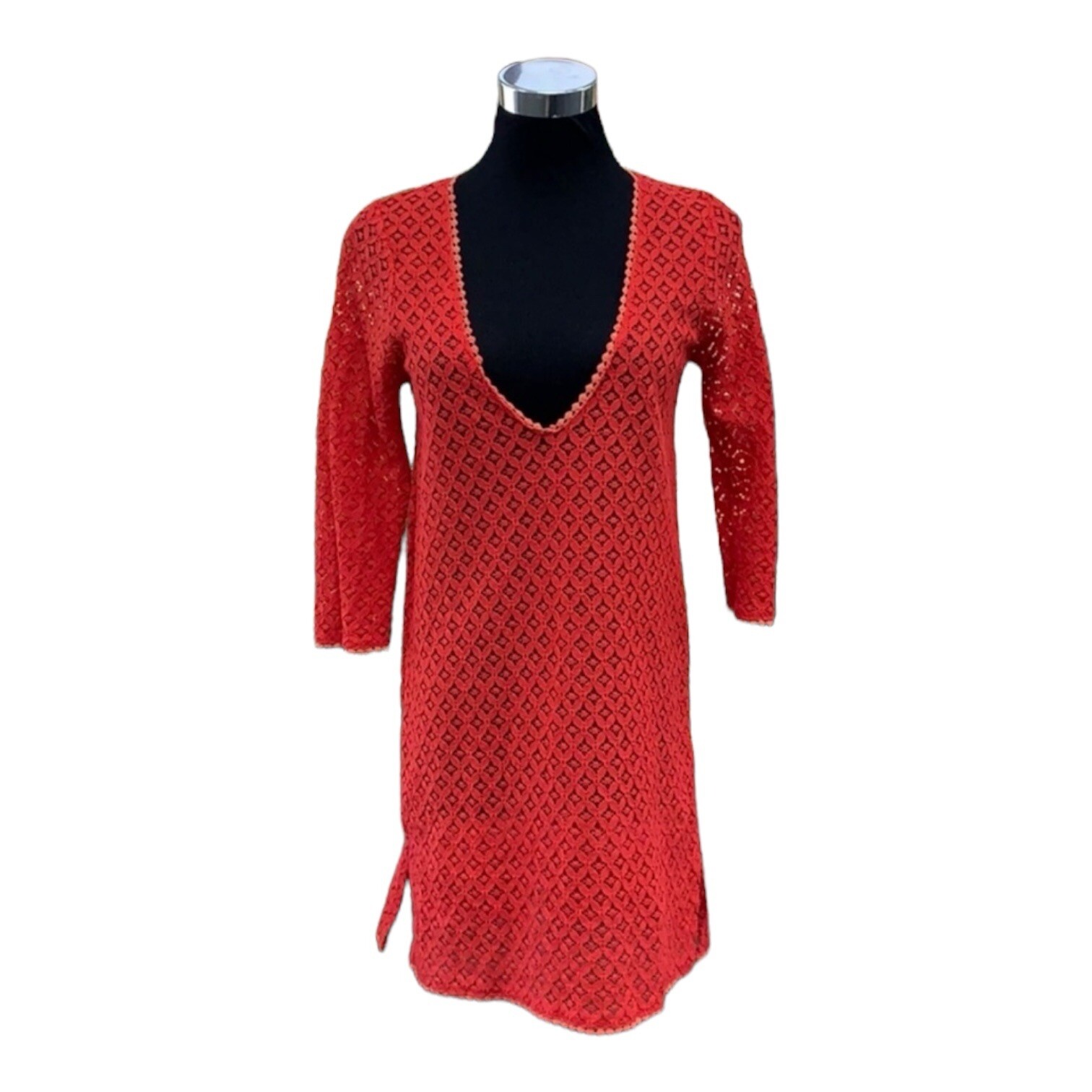 Antonio Melani red Lace swimsuit coverup size S eBay
