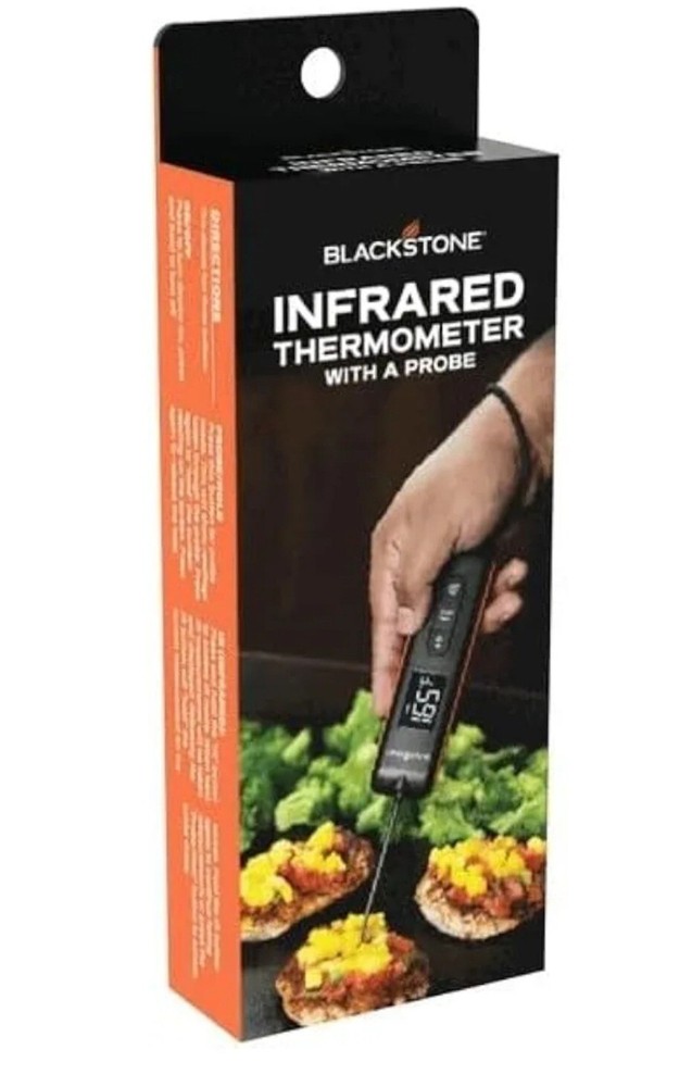 INFRARED MEAT THERMOMETER with LCD Display, Steel Probe Attachment Food Cooking