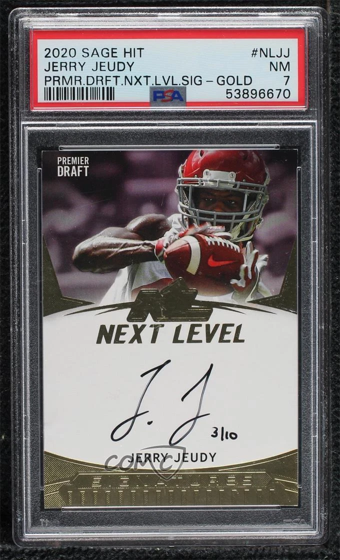 Jerry Jeudy Sage Hit Premier Draft Next Level Signatures #NLJJ Gold