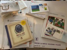 100+ FDC olympique américain et canadien avec cachets livre USPS avec timbres scellés MNH Qluck