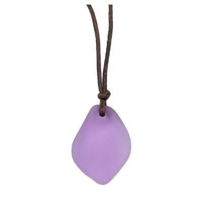Hawaiian Jewelry Sea Glass Necklace, ''Magical Color Changing'' Puff Purple
