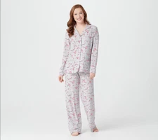 Attitudes by Renee Como Jersey Button Front Top-Medium-Flamingo A372057 NEW