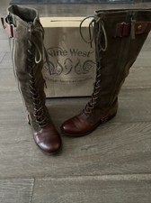 Nine West Vintage American Collection Women  s Dk Grn/Brown Boots Size 6 1/2