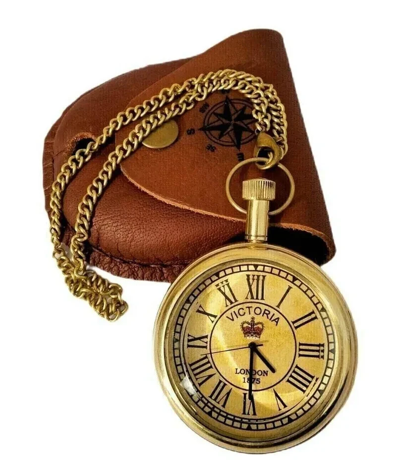 Vintage Antique Brass Pocket Watch Victoria London 1876 watch Marine brass watch - Image 2 of 4