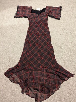 New Free People Fallen Flowers Midi Dress Size 0 Gothic Victorian  Whimsigoth | eBay
