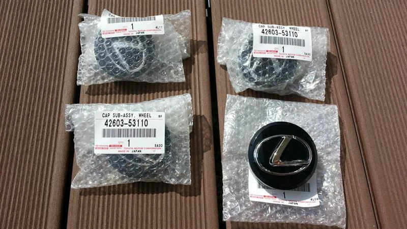 JUEGO DE 4 TAPA CENTRAL RUEDA GENUINA LEXUS NEGRO DE FÁBRICA 42603-53110 Foto 2 de 4