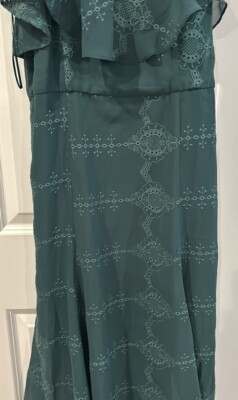green emerald velvet dress Cooper Linen Sophie Fleur Maxi Dress main image 1