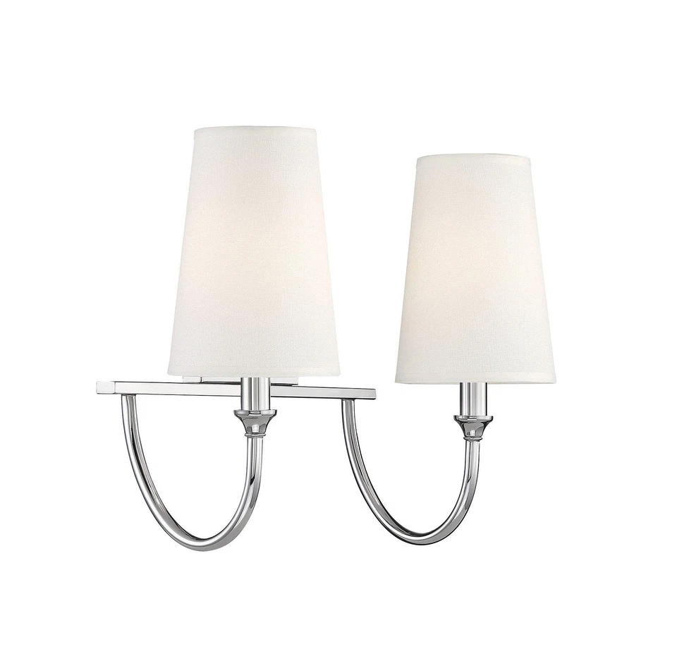 Lámpara de pared tocador de baño de tela blanca Savoy House 8-2542-2-109, 12" H x 15" W Foto 4 de 4