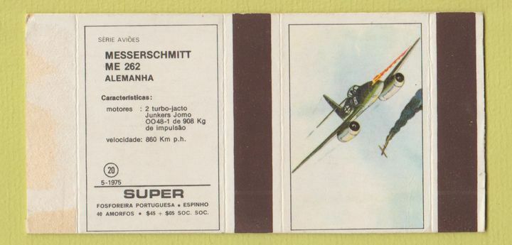 Matchbox - Super Matches Portugal Airplanes Messerschmitt ME 262
