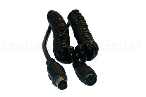 PS/2 Verlängerung mit Spiralkabel 2m in schwarz PS2 Maus Tastatur Spiralkabel