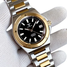 Tandorio Black Blue Green Dial 200M Dive 40mm Gold Case NH35 Automatic Men Watch