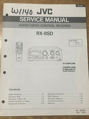 JVC RX-8SD Audio Video Control Receiver Original Service Repair Manual