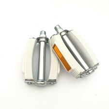 COPPIA PEDALI BIANCHI BIANCO MODELLO SPORT OLANDA PER BICI D'EPOCA UNIVERSALI 