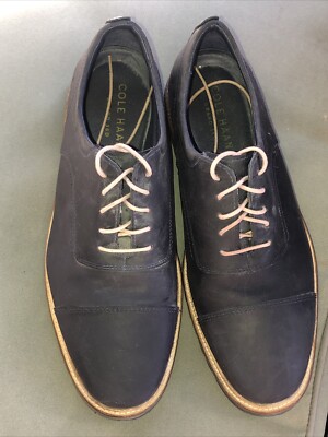 Cole Haan Men's Richardson Cap Toe Marine Blue Leather Derby