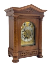 Large Antique Westminster Chime  German walnut mantel or bracket clock Junghans