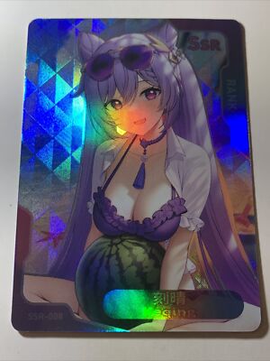 KeQing Genshin Impact SSR Senpai Goddess Haven 2 Waifu Card Girl Doujin Anime